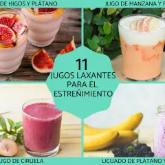 Batidos y jugos naturales para el estreñimiento: higo y plátano, ciruela, manzana y papaya, plátano y moras.