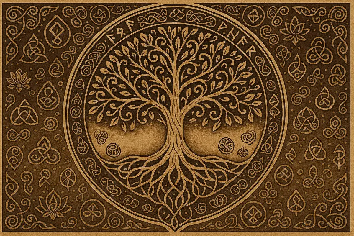 El **árbol de la vida significado** en este diseño celta, con sus raíces profundas y ramas expansivas, simboliza conexión, crecimiento y eternidad.